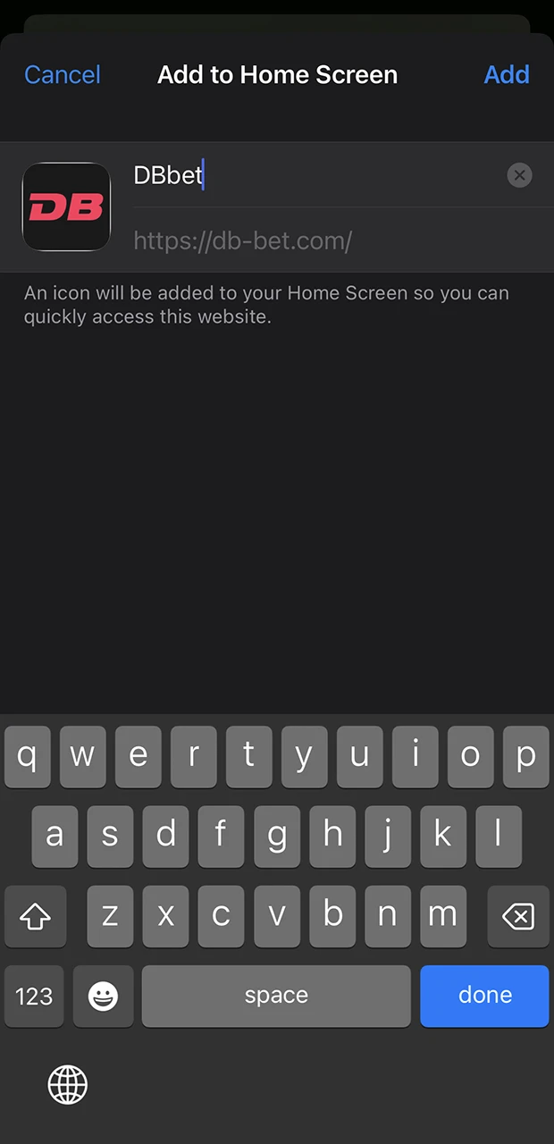 Add the app to your iOS device's home screen for quick access.