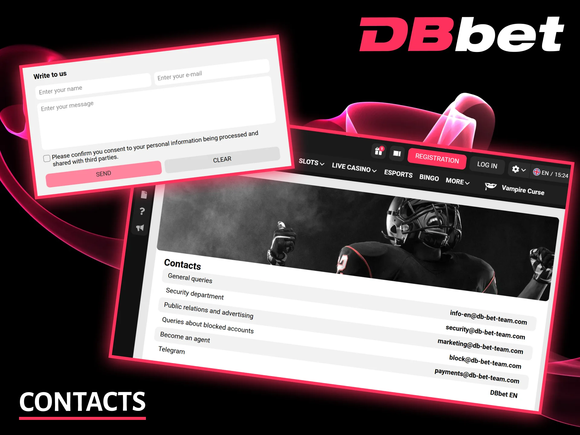 Please use the official contact information to contact the DBbet team.