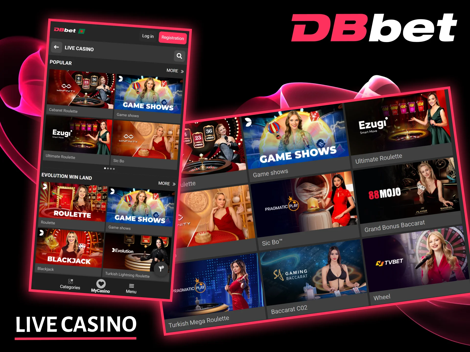 Play with real dealers in real time at the exciting DBbet casino.