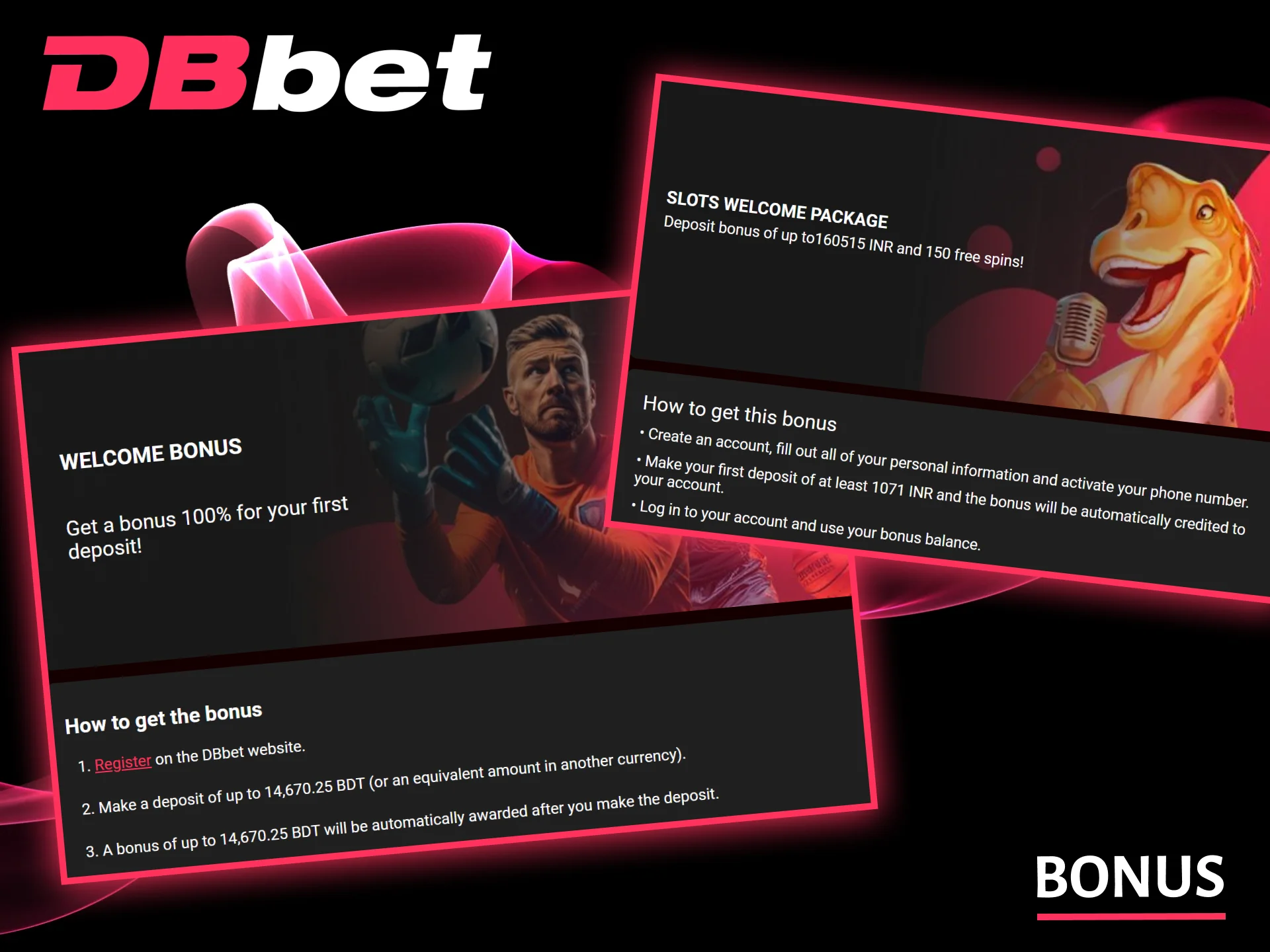 Get a first deposit bonus by registering with professional bookmaker DBbet today.